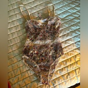 Vintage Victorias Secret M Floral Lace Lingerie Bodysuit